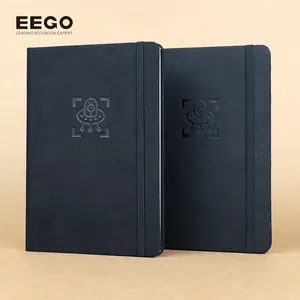 कस्टम सादे काले कपड़े सनी बिंदीदार वर्ग जर्नल व्यापार किताबचा नोटबुक बिंदीदार इलास्टिक बैंड के साथ 160gsm