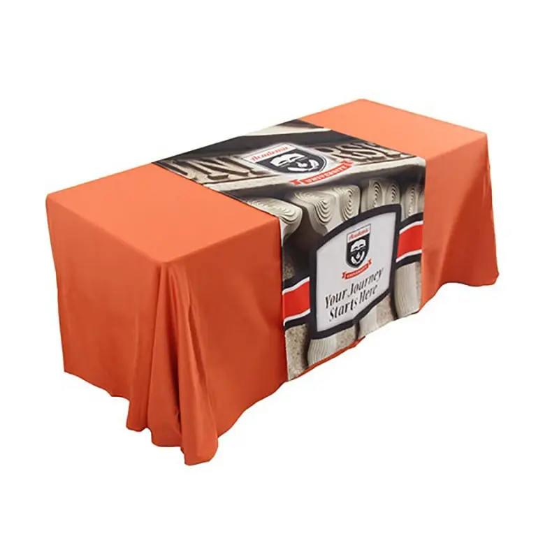 Customized Logo Fitted Table Cover Events Birthday Wedding Anniversary Exhibition Personalized Trade Show Table Cloth