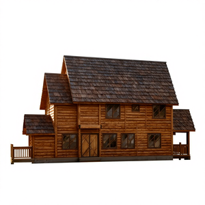Villa de luxe traditionnelle, imperméable, écologique, grande taille, en bois, 4 chambres, préfabriquée, en bois massif, atelier, entrepôt en bois - Product Image 1