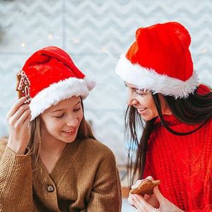 Factory Christmas <b>Hat</b> With Plush High Quality Children Adult Red Santa <b>Hats</b> Christmas Decorations New Year's Gifts 2024 - Product Image 3
