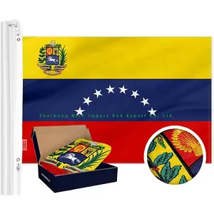 Barato transporte rápido boa qualidade Venezuela Bandeira 3x5Ft personalizado Bordado Venezuela Bandeiras