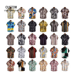 Chemise d'été pour <span class=keywords><strong>homme</strong></span>, personnalisez votre design, logo imprimé, chemise hawaïenne de plage, chemise à manches courtes pour <span class=keywords><strong>homme</strong></span>, chemise bohème - Product Image 1