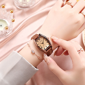 Women's <strong>Retro</strong> Brown Quartz Wristwatch Vintage Leather Bracelet Alloy Sport Business Styles Quality Ladies' Fashion <strong>Clock</strong> (WA047) - Product Image 2