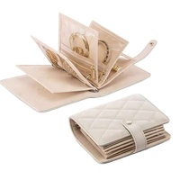 Organisateur de bijoux de voyage en cuir de qualité supérieure, pochettes transparentes à fermeture éclair, classeur pour rangement de colliers et boucles d'oreilles