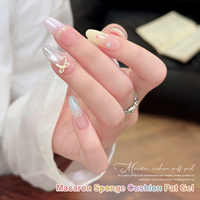 Missgooey Macaron 6Grid Cushion Sponge Pat Pat Gel Polish Haute Pigmentation Nail Art pour Dégradé Ombré Longue Durée Gel à Tapoter pour Ongles