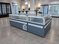 Congélateur modulaire combinable grande capacité avec vitrine coulissante et fenêtre latérale pour la vente au détail