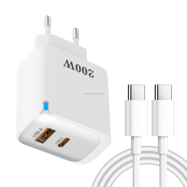 EU US UK Plug 200W USB Fast Charger Type C 200W PD Mobile Phone Quick Charge USB-C Wall Adapter for Huawei/Xiaomi/Samsung