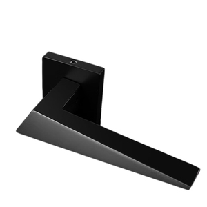 Modern Luxury Italian Matt Black Interior Door Knobs European Zinc Aluminum Square Lever Lock Handles Mortise Accessories Hotels - Product Image 6