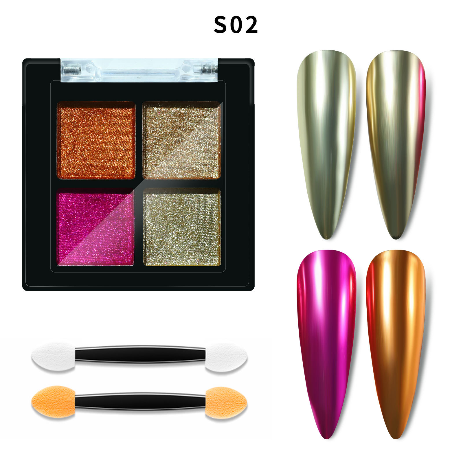 Solid 4 color magic mirror powder s02