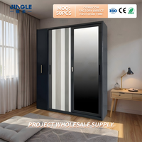 Armoire coulissante moderne avec miroir et tiroir, vente en gros directe d'usine, placards personnalisés ODM OEM pour chambre à coucher
