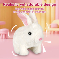 Jouets Lapin Réalistes Sonores pour Pâques avec Boîtier de Rangement, Jeux d'Alimentation, Lapins Sautillants pour Filles