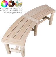 Banc de porche extérieur en bois massif courbé sans dos, style rustique, bois de cèdre/sapin, banc de foyer pour patio, jardin, arrière-cour