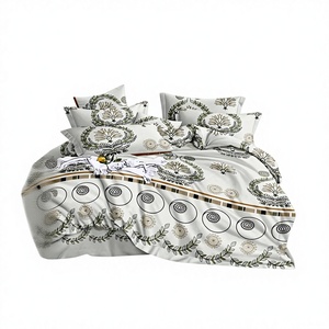 Juego de Sábanas de Hotel de Lujo, Tamaño King, con Rayas, Sábana Ajustable con Bolsillo Profundo, Fundas de Almohada Suaves, Microfibra 400TC, para Todas las Temporadas - Product Image 1