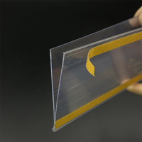 Porte-étiquettes de prix en plastique durable OEM avec bandes de données adhésives pour étagère plate pour présentoirs de supermarché