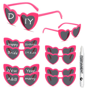 Bachelorette Party <strong>Sunglasses</strong> for Wedding Party Favors DIY Wedding Heart <strong>Sunglasses</strong> with Pen <strong>Personalised</strong> Heart Glasses - Product Image 5