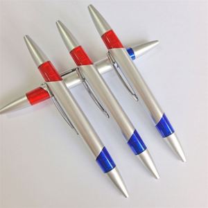 Manufacturers Custom Cheap Plastic Ballpoint <b>Pen</b> Double Head Writing Red Blue <b>Pen</b> <b>Refill</b> Can Be Customized LOGO - Product Image 2