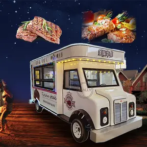 OEM Commercial Food Trucks Catering Drivable Fast Food Truck Mobile Outdoor Electric Snacks Carts with Deep Freezer