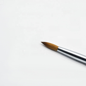 Pinceau à ongles en acrylique avec manche gris, design classique, tailles personnalisables pour la pose d'extensions d'ongles en poudre acrylique, usage en salon - Product Image 1