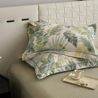 Ensemble de literie 100% coton 3 pièces housse de couette ensemble vert imprimé floral tropical Chic léger pour relooking de chambre élégant