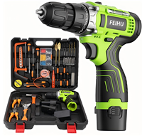 Perceuse sans fil 12V 20Nm 1350 tr/min Moteur à balais Mandrin 3/8 po 10 mm Kit 108 pièces avec 2 batteries 1 chargeur Faible MOQ