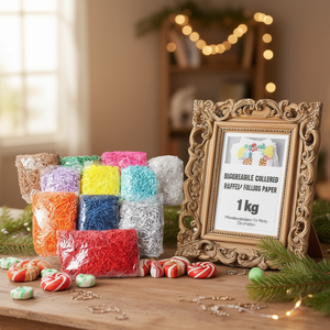 Papel de Rafia de Colores Biodegradable, Plegado, Ondulado, para Decoración de Cajas de Regalo, Dulces, Marcos de Fotos, 1 Kg - Product Image 3