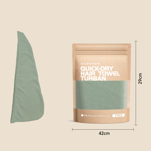 Toalla de microfibra de lujo para secar el cabello, súper absorbente y de secado rápido, para mujer, con diseño sólido, para cabezas grandes - Product Image 2