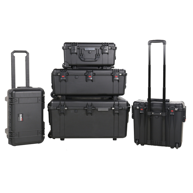 Waterproof Portable PP Hard Plastic Large Tool case Box Trolley Plastic Tool case with Wheels and Foam