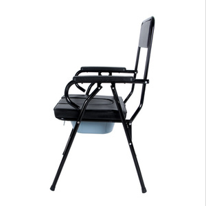 Folding Toilet <b>Chair</b> For Elderly Disabled Pregnant With <b>Padded</b> Seat And Bucket Hospital Use - Product Image 2