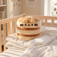 Peluche Super Douce Fat Cat en PP - Personnalisable, Grise, Dessin Animé, Anti-Stress, Finition Lavée avec Vernis UV, Unisexe
