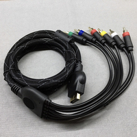 Câble de moniteur XL RGBS pour PS2/Console de jeu avec fonction de charge vidéo audio RGB+Sync, tressé BNC noir 1,8 m