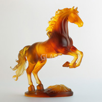 Coffrets cadeaux et logos personnalisés Décoration intérieure sculptée à la main Ornement Cheval de cristal