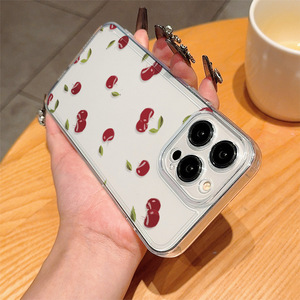 Cover per Cellulare Antiurto in TPU con Stampa Foglie Verdi e Ciliegie per <span class=keywords><strong>iPhone</strong></span> 8 X Xr Xs 11 <span class=keywords><strong>12</strong></span> 13 14 15 16 17 18 Pro Max - Product Image 5