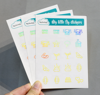 Feuilles d'autocollants holographiques personnalisées, feuilles d'autocollants découpées à la forme pour agenda personnalisé