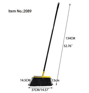 ホームガレージキッチン用の頑丈な47インチロングハンドルアングルほうき、プラスチック製の硬いほうき - Product Image 6