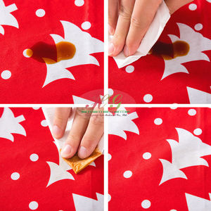 Không có thuế quan cao cấp <span class=keywords><strong>PVC</strong></span> vòng khăn trải bàn trang trí ăn uống không thấm nước flannel được hỗ trợ đa kích thước giáng sinh Nhà Bên bảng lanh - Product Image 4