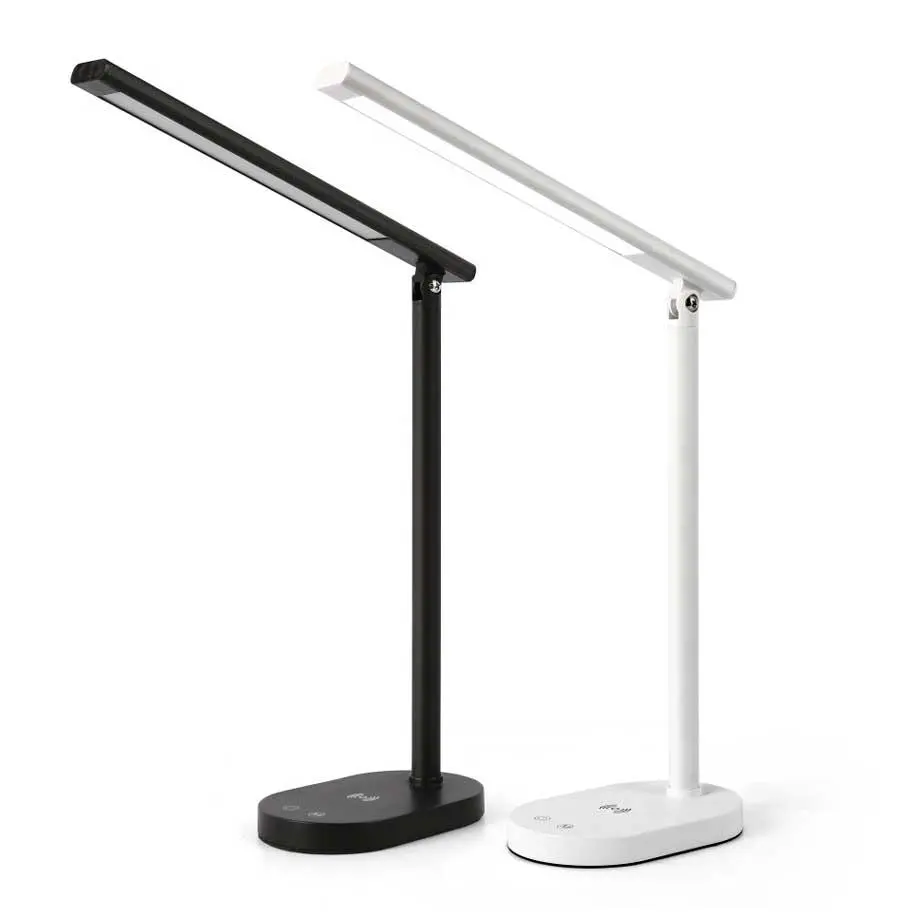 Foldable Portable 5W 7W LED Desk Lamp With Wireless Charging, Touch Dimming, Control USB Output Port