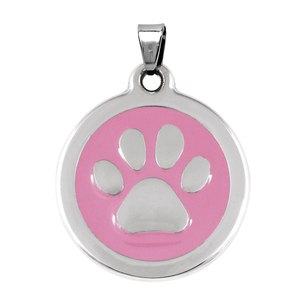 Ciondolo a forma di zampa in acciaio rosa 30 mm, ornamento per animali domestici - Product Image 1