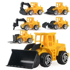 6pcs/सेट इंजीनियरिंग फिसलने जड़त्वीय वापस खींच खिलौना कार बच्चों के लिए बुलडोजर खुदाई मॉडल Diecast निर्माण ट्रक