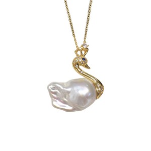 SHDIYAYUN 畅销淡水巴洛克珍珠吊坠项链，带天鹅形状珍珠首饰 - Product Image 5