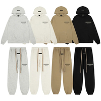 Ensemble de survêtement polaire à capuche avec logo pour couple, style streetwear décontracté, pull et pantalon de jogging en coton, coupe ample