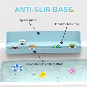 Protector Antisalpicaduras de Silicona para Bañera con Ventosas, Bandeja de Juego Antideslizante, Organizador de Juguetes para Bebés y Niños Pequeños - Product Image 3