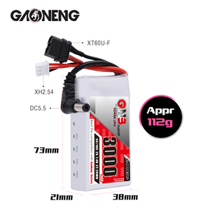 GAONENG GNB DJI FPV Goggles Paquetes de Baterías LiPo 2S 3000mAh 7.4V Conector XT60 DC5.5 con Indicador de Carga - Product Image 5