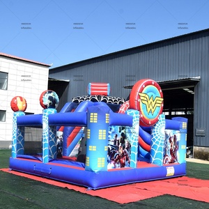 Château gonflable commercial <span class=keywords><strong>Super</strong></span> Héros Avengers Fun City avec toboggan et aire de jeux 6mx6mx5m 2000KGS - Product Image 2