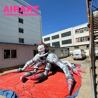 Grand Clown Araignée Pennywise Gonflable Effrayant, Mascotte Monstre d'Horreur Gonflable pour Halloween et Décoration Extérieure de Bâtiment