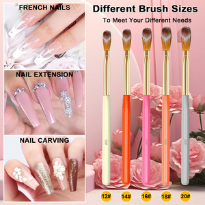 Ensemble de pinceaux pour nail art Kolinsky, pinceaux pour la décoration des ongles en acrylique, poils ronds, pointus et plats pour salon et maison - Product Image 6