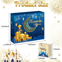 Décorations personnalisées du Ramadan, boîte cadeau vide pour le calendrier de l'Aïd à faire soi-même, boîte cadeau en papier pour le calendrier de l'Aïd avec 30 tiroirs de compte à rebours