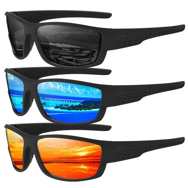 Outdoor Square Frame Sports Polarized Sunglasses Driving and Cycling Color-changing Night Vision Sun Glasses UV400 Eyewear