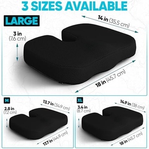 Coussin de siège et oreiller lombaire orthopédiques en mousse à mémoire de forme - Soutien ergonomique du dos pour chaise de bureau, siège de voiture, soulagement du coccyx - Product Image 2