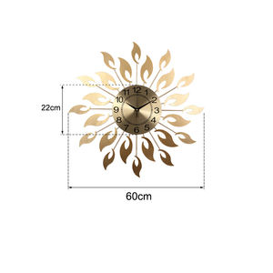 Nouvelle arrivée grande horloge murale en métal en forme de <span class=keywords><strong>soleil</strong></span>, moderne et créative, silencieuse, pour la décoration du salon, vente en gros - Product Image 2
