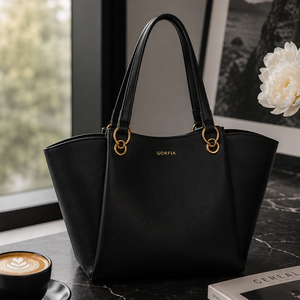 Borsa Tote Personalizzata per Donna, Elegante Borsa in Pelle Vegana, Grande Capacità, Tracolla con Manico ad Anello Dorato, Produzione OEM ODM all'Ingrosso - Product Image 2